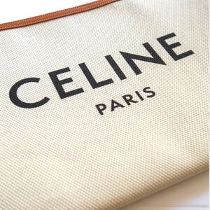 CELINE Paris canvas clutch Large 💯 Authentic
